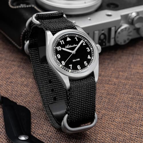 ADDIESDIVE 36MM Mens Military Field Watches VH31 Quartz Movement Sweep Second Hand Luminous 100M Waterproof Watches for Men Minimalist Outdoor Sports Mens Wrist Watch