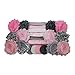 Pink & Gray - Mini DIY Headband Kit - Makes 12 Single or 6 Double Headbands - Baby Shower Headband Station - Fashion Headbands for Birthday Party & Baby Shower Games