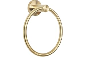 HouseAid Stainless Steel Towel Ring for Bathroom Hand Towel Holder Modern Circle Towel Hanger Round Towel Rack Wall Mounted Brushed Gold