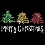 Christmas Tree Crystal Iron On T Shirt Design Transfer