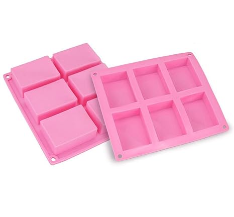 joyoldelf 6 Hohlräume Seifenform Eiswürfelbehälter Kuchenform (Rosa)