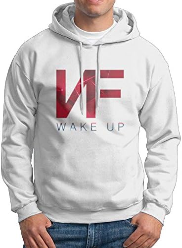 TianJunXinGuo Men's NF Wake UP Logo Hooded Sweatshirt Pullover Hooded Sweatshirt
