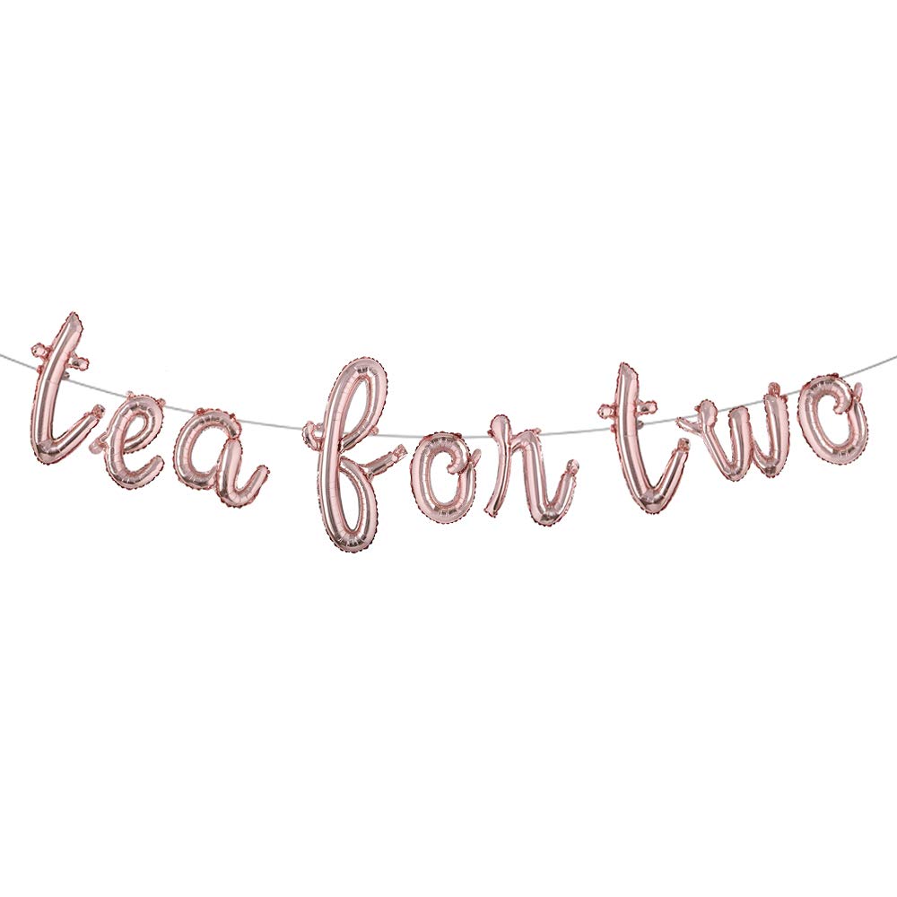 Photo 1 of Tea for Two Balloons Tea Party Birthday Party Decor Princess ParTea Party Decorations Kids Birthday Decor Tea Second Birthday Balloon Tea for 2 (L TEA FOR TWO Rose Gold)