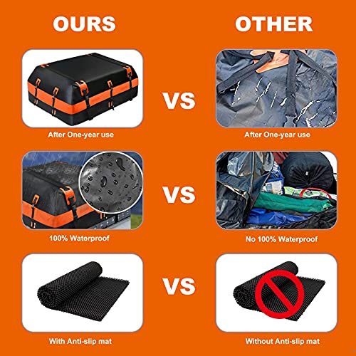 NA Car Rooftop Cargo Carrier Bag, 21 Cubic Feet Waterproof Roof Rack