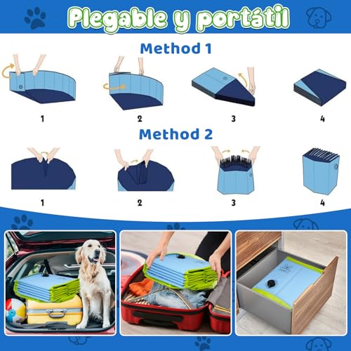 Dog Pool Foldable, Non-Slip Pet Bathtub, Portable Bathtub for Children Swimming Pool for Pets Dogs Ball Pool for Baby Boy Round Pool - Green