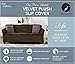 Velvet Plush Stretch Sofa Slipcover. Velvet Sofa Couch Furniture Protector, Soft Anti-Slip, High Stretch for 3 Seat Sofa. (Sofa- 3 Seater, Walnut Brown)