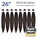 ROSDINA Pre-stretched Braiding Hair - 26 Inch 8 Packs Light Brown Super Long Braiding Hair For Twist or Box Braids, Yaki Texture Hot Water Setting Synthetic Braiding Hair Extensions (26 Inch, #4-8P)