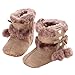 Voberry Baby Toddler Girls Knit Soft Winter Warm Snow Boot Fur Trimmed Pom Pom Boots (0~6 Month, Khaki 2)