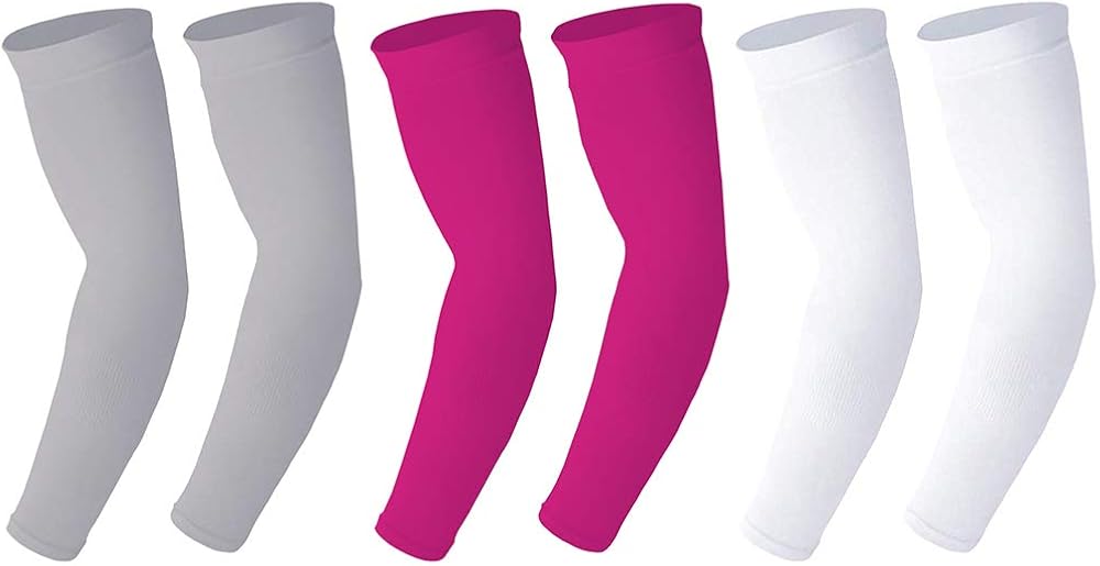 Arm Sleeves With Grey,Pink And White Color 3 Pairs Amazon.in Clothing & Accessories