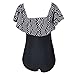 OZOWO Women Sexy Ruffle Off-The-Shoulder One-Piece Swimsuit Hollow Out Bikini