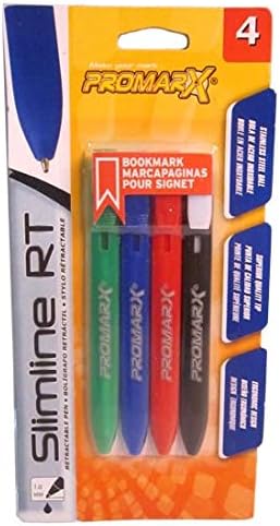 Bookmarker Rectractable Pen Asst 4ct (PACK OF 12)