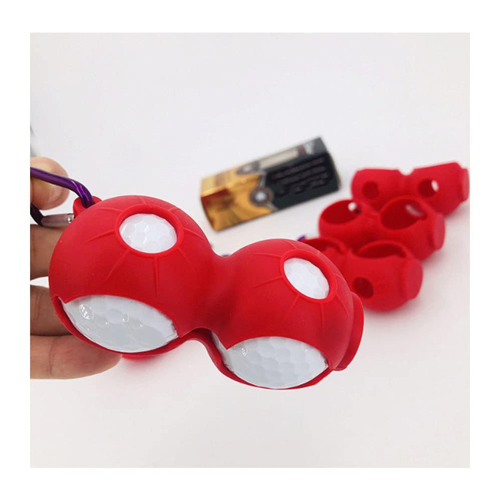 Namvo Golf Ball Holder Cover Silicone Portable with Clip, Holds 2 Balls, Attachable to Golf Bag, Quick & Easy Access, Red