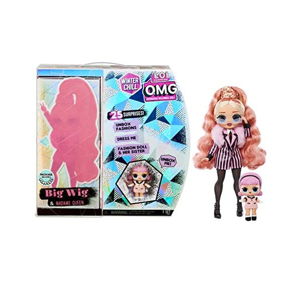 L.O.L. Surprise! O.M.G. Winter Chill Big Wig Fashion Doll & Madame Queen Doll with 25 Surprises