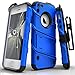 Zizo Bolt Series Compatible with iPhone SE Case Military Grade Drop Tested with Screen Protector Kickstand Holster Belt Clip iPhone 5s Blue Black
