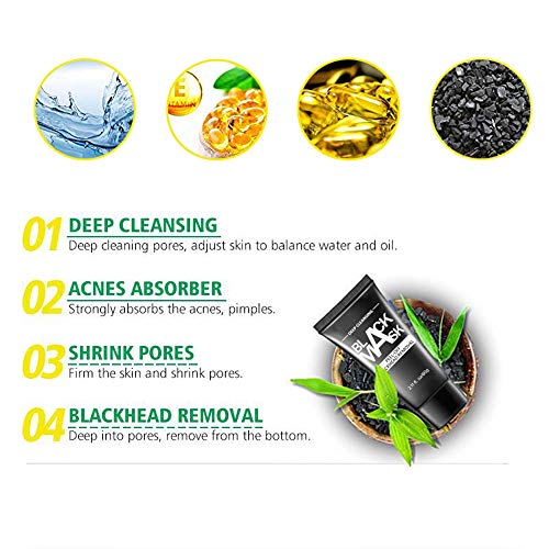 Blackhead Remover Mask - Black Blackhead Remover Mask Strips, Deep Cleansing Facial Mask for Face and Nose Activated Charcoal Peel Off Mask - Thumbnail 4