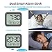 KUCOOLE Small Battery Operated Digital Alarm Clocks for Bedrooms, Simple Travel Alarm Clock with Indoor Thermometer, Hygrometer, Snooze, Dual Alarm, Loud Buzzer – Black