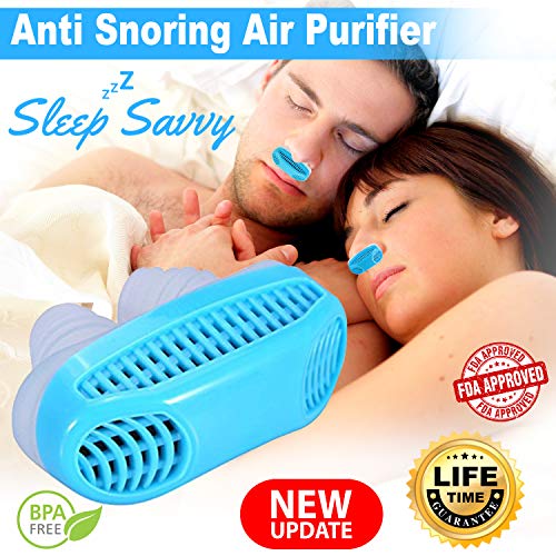 2-in-1 Anti Snoring Device - Snore Stopper Anti Snoring Nose Air Purifier - Snore Silencer Snoring Solution Nose Vents Plugs with Air Filter - Filters Air and Dilates Nasal Passage to Reduce Snoring