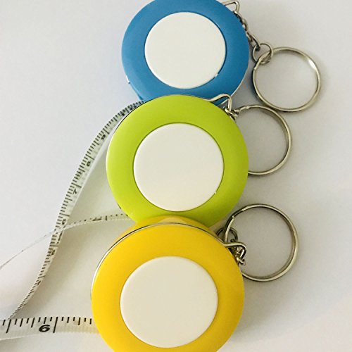 GoProver 3 pack Retractable Tape Measure Double-Scale 60-Inch/150cm Double Sided Pocket Soft Cloth Measuring Tape Weight Loss Body Measurement Sewing Tailor Craft Vinyl Ruler With Keychain