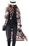 Hibluco Women's Floral Kimono Cardigan Long Blouse Sheer Shirt Loose Tops Swimwear