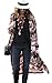 Hibluco Women's Floral Kimono Cardigan Long Blouse Sheer Shirt Loose Tops Swimwear