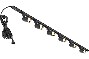 Hiiglxii Plug in Track Lighting with Power Cord, 6-Light LED Track Lighting Kit with Track Rail, Modern Kitchen GU10 Track Lighting Fixtures Plug in Ceiling Light with 13FT Plug Cord, Black (No Bulbs)