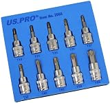 US PRO 10Pc 3/8 Drive 48mm S2 Torx Socket Set T10 T15 T20 T25 T27 T30 T40 T45 view 4