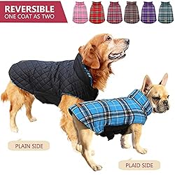 Kuoser Warm Dog Coat, Reversible Dog Jacket