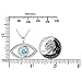 925 Sterling Silver Evil Eye Hamsa Blue White CZ Pendant Necklace,18''