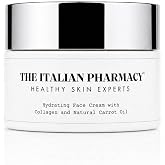 The Italian Pharmacy Hydrating Face Cream with Carrot Oil &amp; Collagen &ndash; Anti-Aging Face Moisturizer for Glowing Skin &ndash; Deep Hydration &amp; Wrinkle Reduction &ndash; Lightweight Daily Day &amp; Night Cream