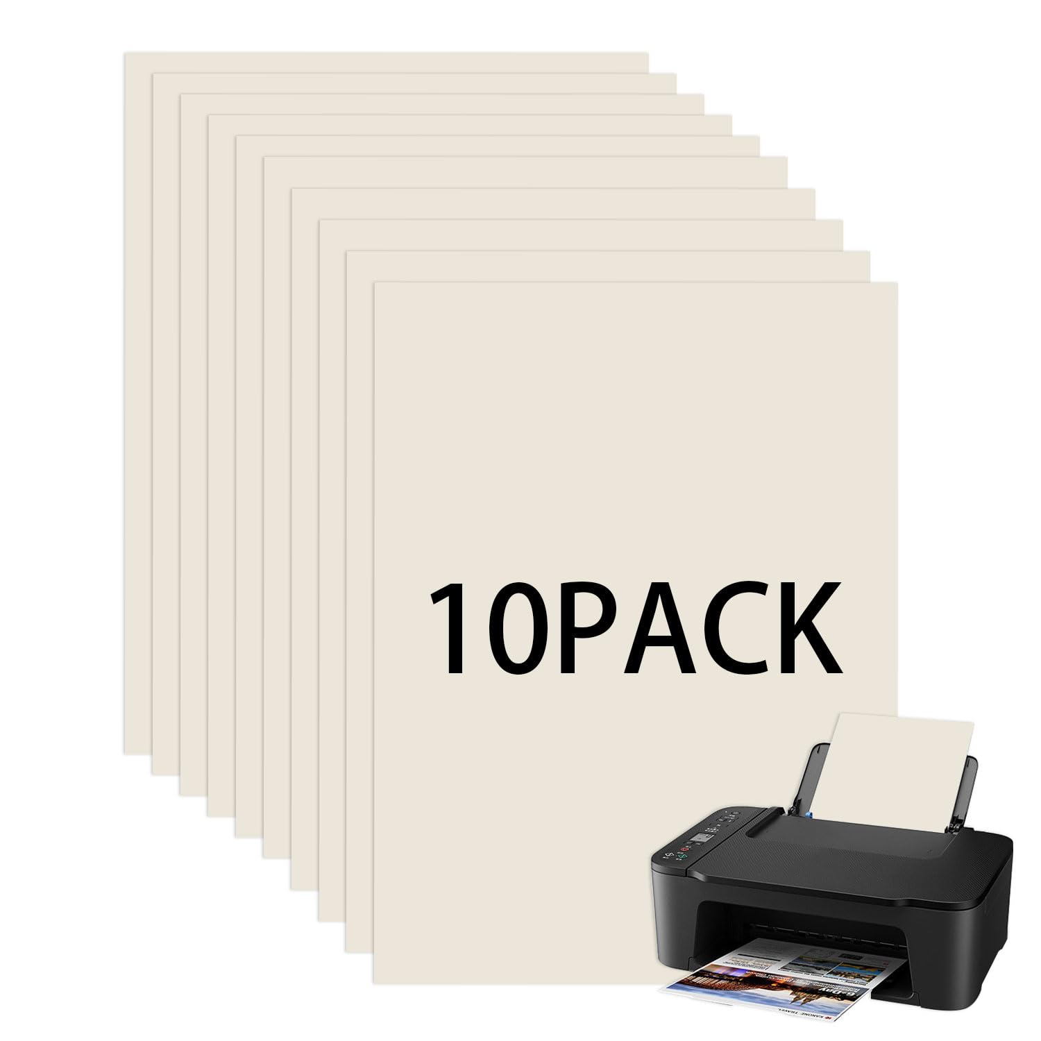 10 Sheets Adhesive Printable Vinyl Stickers Paper Waterproof A4 Paper Stickers, Personalized Sticker Paper for Inkjet Laser Printers