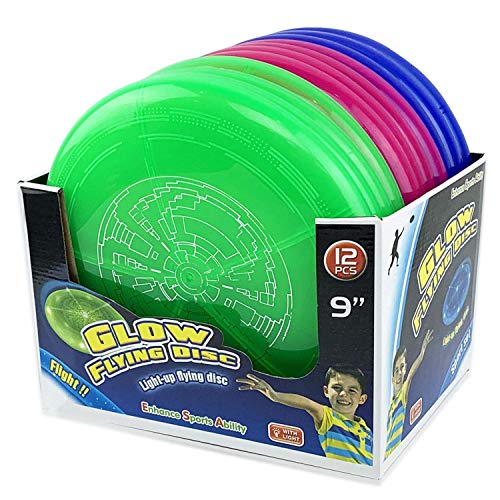 Liberty Imports 12 Pack LED Flying Discs Ultimate Sport Light Up with