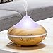 AUKEY Essential Oil Diffuser 200ml Electronic Aromatherapy humidifier with Color Changing Lights and Auto Shut-off Function, Light Brown