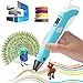 Wsiiroon Printing Pen, Pen with 1.75mm PLA Filament Pack of 5 Different Colors, Safe Doodler Model Making and Art Crafts Tool with LED Display Perfect Gift for Kids Adults