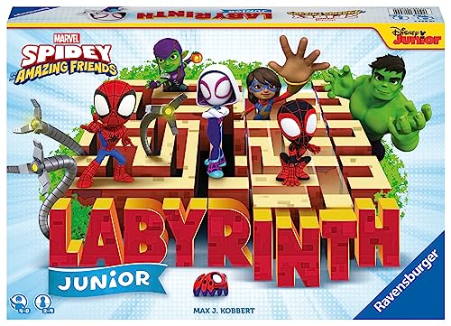 Ravensburger Spidey and His Amazing Friends Junior Labyrinth - The Moving Maze Family Board Game for Kids Age 4 Years Up [Amazon Exclusive]