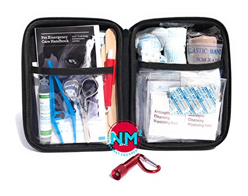 Pet First Aid Kit for Dogs & Cats | 45 Piece First Aid Bag for Pets, Animals | Perfect for Travel Emergencies with Pet First Aid Guide Book and Instructions | Certified Pet Friendly | FDA Approved