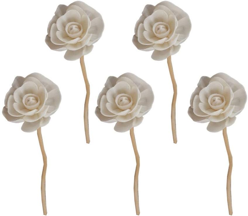 SUPVOX Flower Diffuser Reeds Sticks 5Pcs Aromatherapy Rattan Essential Oil Diffuser Accessories for Home Office Bathroom Fragrance Decoration