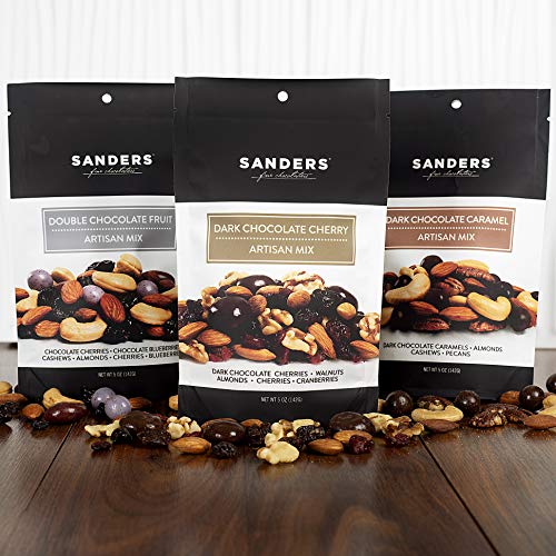 Sanders Artisan Mix Dark Chocolate Caramel Gourmet Trail Mix, Super Premium Chocolate Covered
