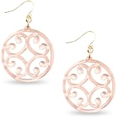ZENZII Circle Scroll Acrylic Resin Earrings for Women Statement Teen Melamine Pattern Acetate Drop and Dangle Earring Fashion Jewelry