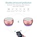 UDISON Portable Mini Bluetooth Speakers with Enhanced Bass, Dual Stereo Pairing, LED Lights, Built-in Mic, Handsfree Speakerphone for iPhone ipad Samsung Android -Rose Gold