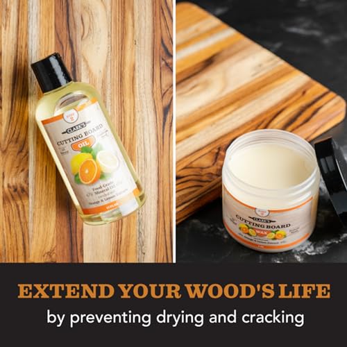 CLARK’S Cutting Board Oil and Wax Kit Set includes Food Grade Mineral