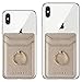 Cell Phone Card Holder RFID Ring Stand Stick on Wallet Pu Leather Card Holder for Back of Phone for iPhone Android and All Smartphones (Rose/Gold)