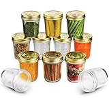Bormioli Quattro Stagioni Wide Mouth Mason Jars 10 ¾ Ounce Glass Jar with Metal Airtight Lid Canning Jar for Jam, Jelly, Honey, Great Pickling, Preserving, Meal Prep, Food Storage, Salad Jar (12 Pack)
