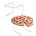 MyGift Set of 4 Silver Metal Pizza Pan Riser Stands, Tabletop Food Platter Tray Display Racks