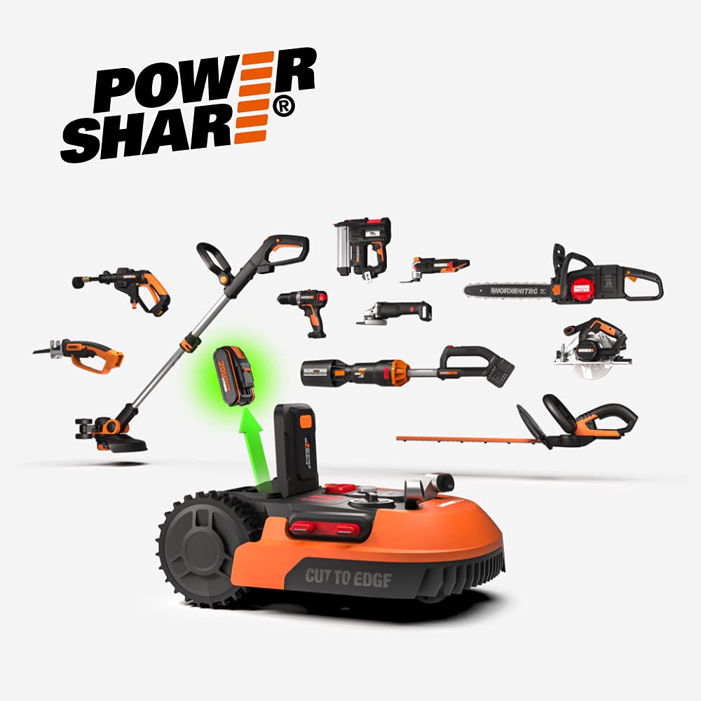 WORX Landroid Plus WR167E Mähroboter mit Begrenzungskabel für Gärten bis 700m² (AIA Navigation, App Steuerung, schwimmendem Mähwerk - max Steigung: 35%, Schnittbreite 18cm, Schnitthöhe 30-60 mm) 9