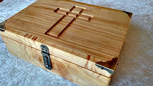 Hickory Bible Box Book Box or Wooden Keepsake Box