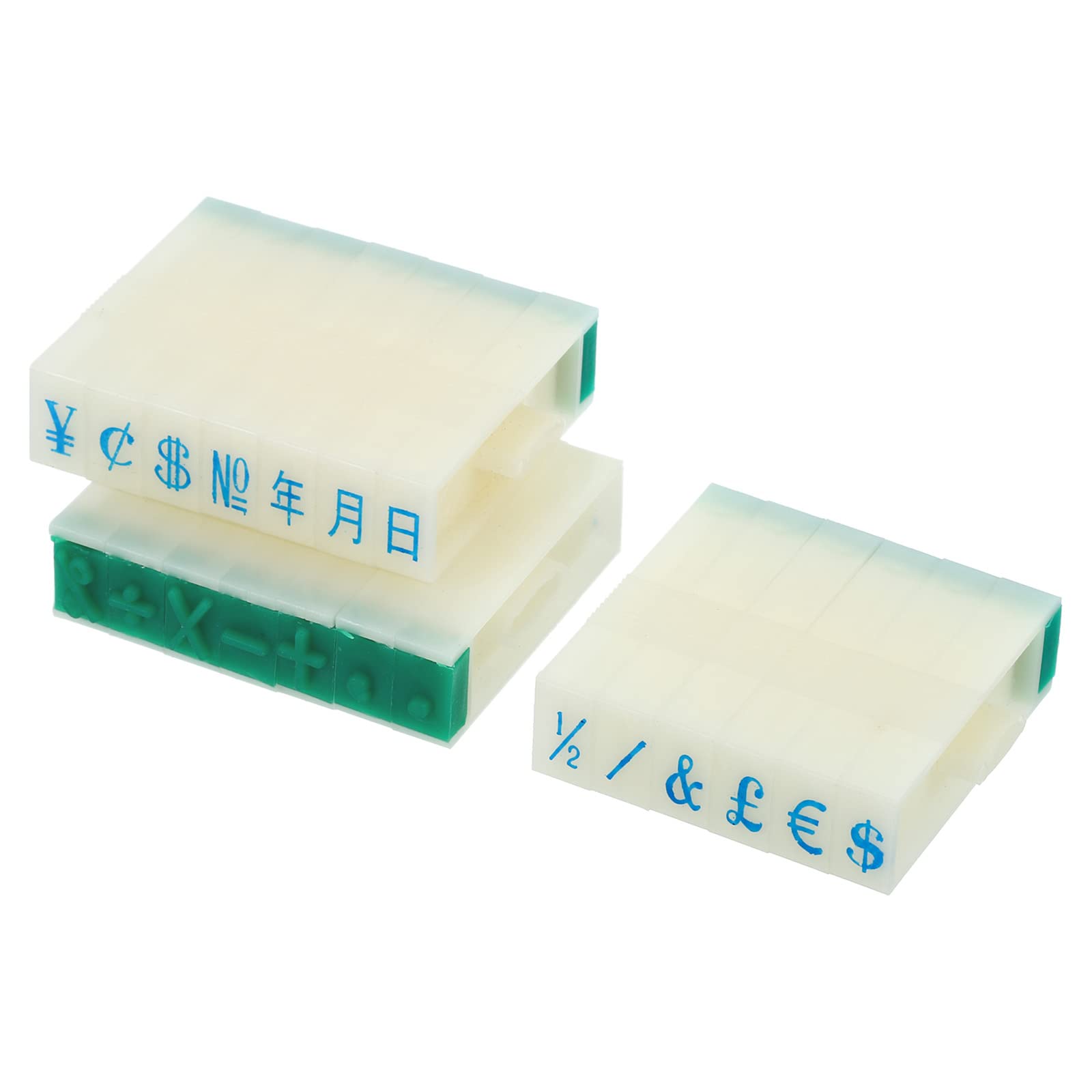 PATIKIL Detachable Character Stamp, 7mm Plastic 20 Digits Font Size 4 Date Currency Math Combination Set for Card Tag Scrapbook Craft Making Teaching