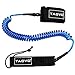 Tagvo Sup Leash Coiled 10' Super Strong 7mm Cord with Waterproof Waist Pouch, Comfortable Padded Neoprene Ankle Cuff Stand up Paddle Board Leash with Double Swivels Anti-rust, Flexible Surfboard Leash