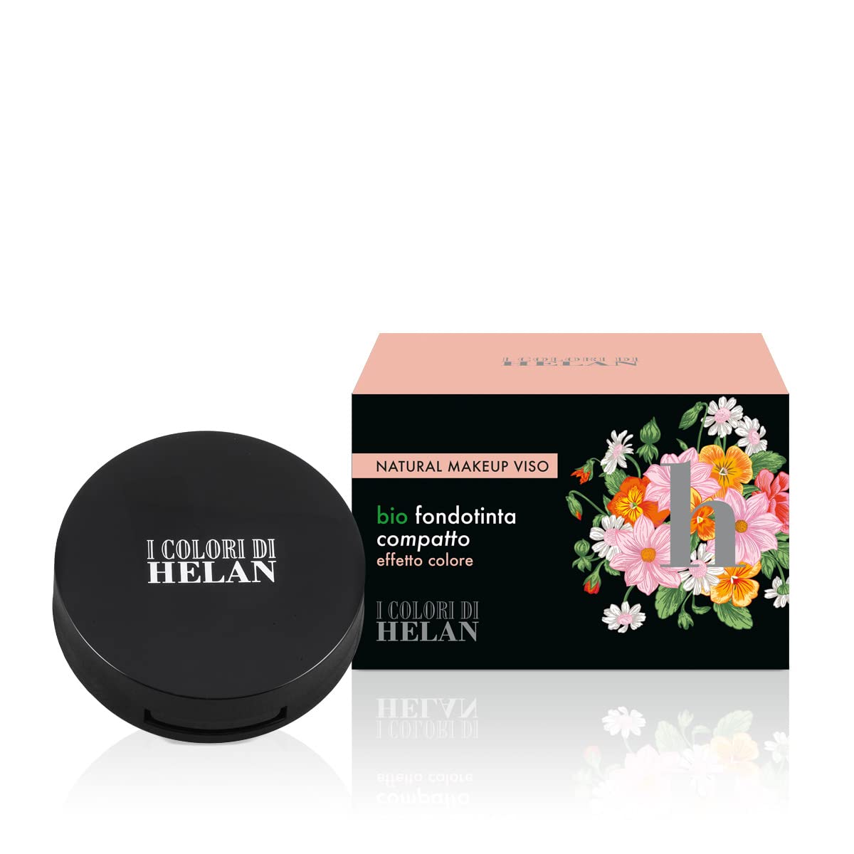 Helan I Colori - Bio Compact Foundation with Jojoba Oil, Vitamin E & Aloe Vera Butter, Flawless, Matte and Bright Finish, Long Lasting Makeup for All Skin Types - Made in Italy, Coffee, 8 ml