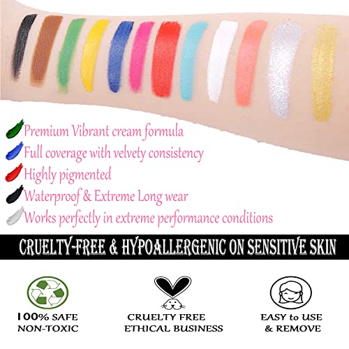 CCbeauty 12 Colors Professional Face Body Paint Makeup Palette Oil