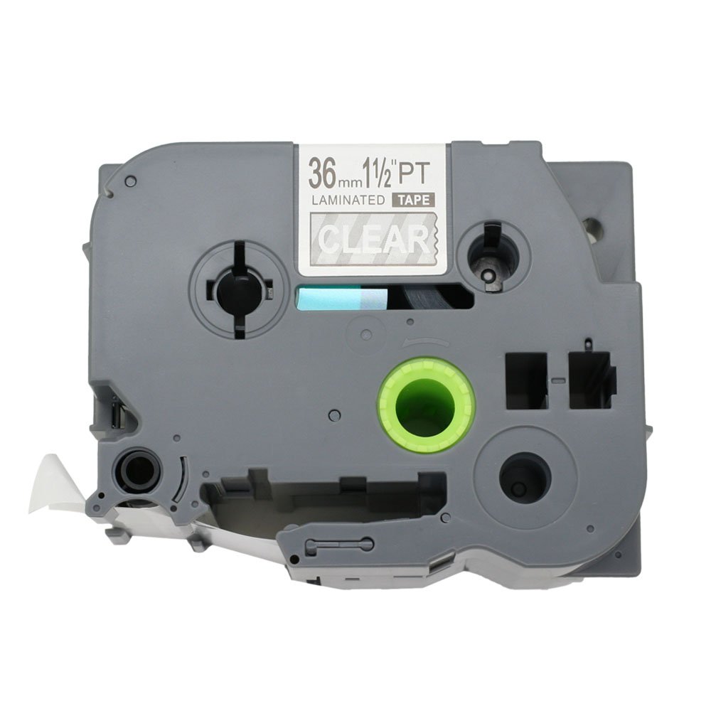 Fassport 1 Pack White on Clear Label Tape Compatible for Brother P-Touch TZ 165 TZe 165 36mm 1 1/2"